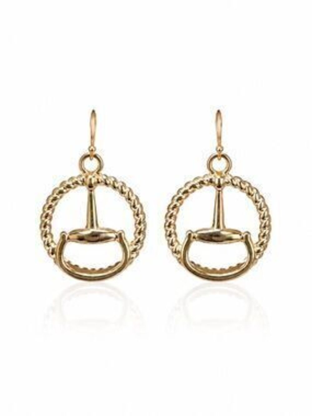 Gold Tone Hoop Drop Earrings